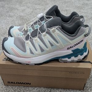 Salomon XA PRO 3D V9 Women's Shoes Size 7 Gull/White/Bleached Aqua NWB Hiking